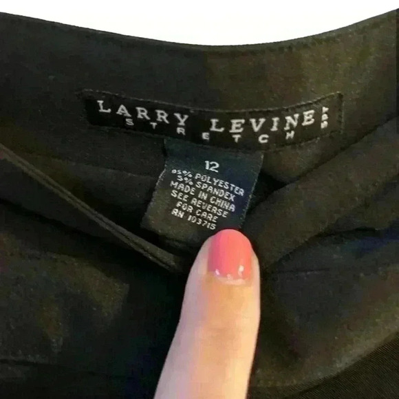 Larry Levine Flat Front Side Zip Stretch Pants- Size 12 - Picture 2 of 6